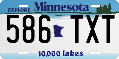 MN license plate 586TXT