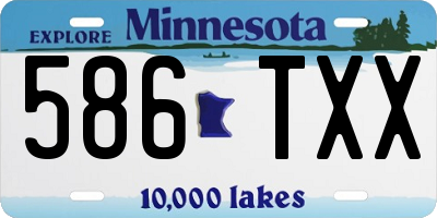 MN license plate 586TXX