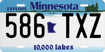 MN license plate 586TXZ