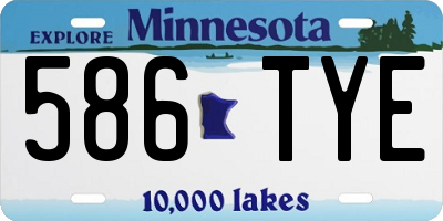 MN license plate 586TYE