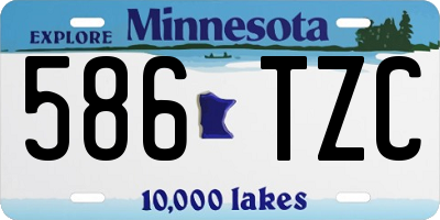 MN license plate 586TZC