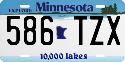 MN license plate 586TZX