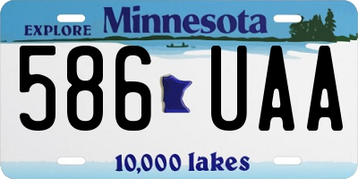 MN license plate 586UAA