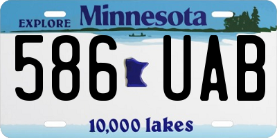 MN license plate 586UAB