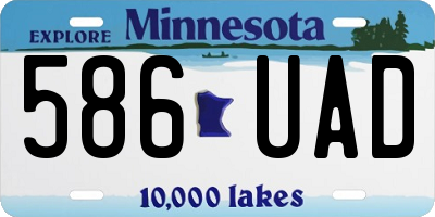 MN license plate 586UAD