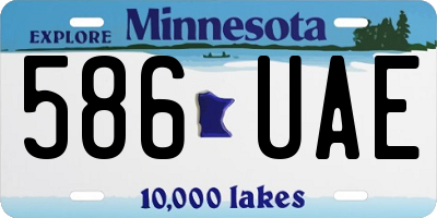 MN license plate 586UAE