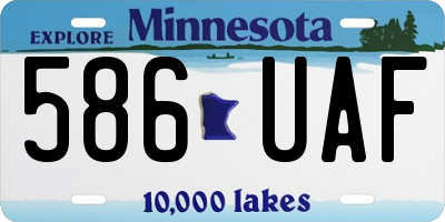 MN license plate 586UAF