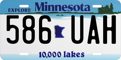 MN license plate 586UAH