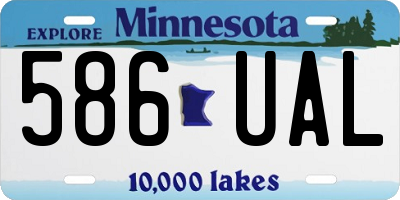 MN license plate 586UAL