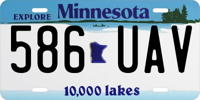 MN license plate 586UAV
