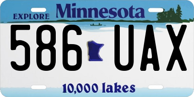MN license plate 586UAX