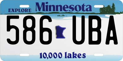 MN license plate 586UBA