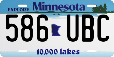 MN license plate 586UBC