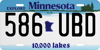 MN license plate 586UBD