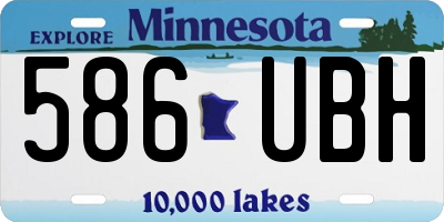 MN license plate 586UBH