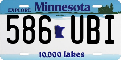MN license plate 586UBI