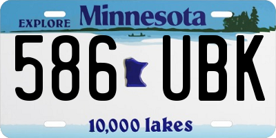 MN license plate 586UBK