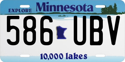 MN license plate 586UBV
