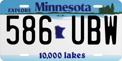 MN license plate 586UBW