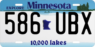 MN license plate 586UBX