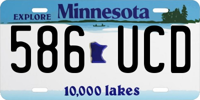 MN license plate 586UCD