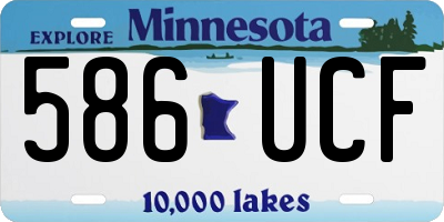 MN license plate 586UCF