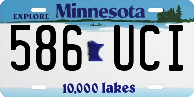 MN license plate 586UCI