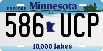 MN license plate 586UCP