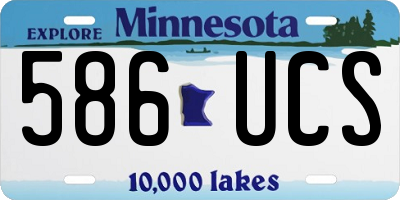 MN license plate 586UCS