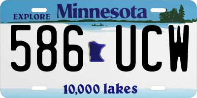 MN license plate 586UCW