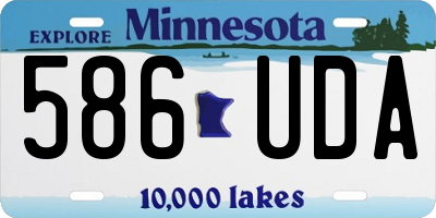 MN license plate 586UDA