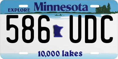 MN license plate 586UDC