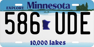 MN license plate 586UDE