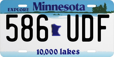 MN license plate 586UDF