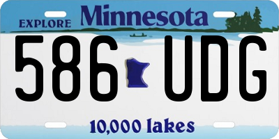 MN license plate 586UDG