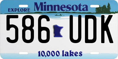 MN license plate 586UDK