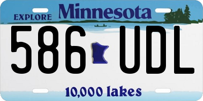 MN license plate 586UDL