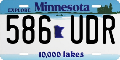 MN license plate 586UDR