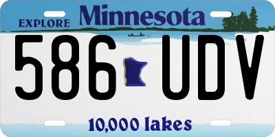 MN license plate 586UDV