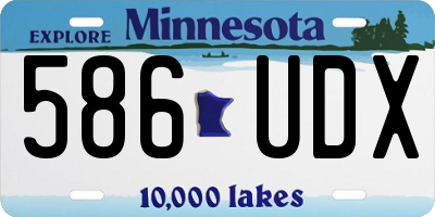 MN license plate 586UDX