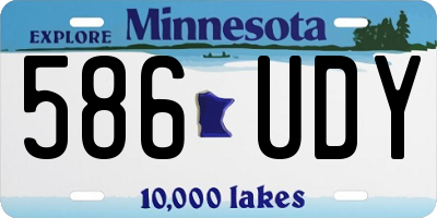MN license plate 586UDY