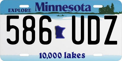 MN license plate 586UDZ