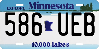 MN license plate 586UEB