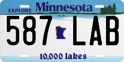 MN license plate 587LAB
