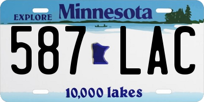 MN license plate 587LAC