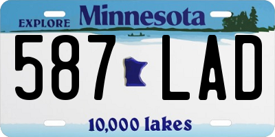 MN license plate 587LAD