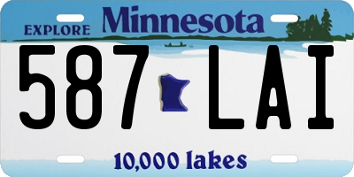 MN license plate 587LAI