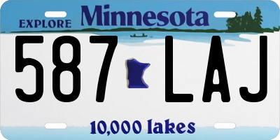 MN license plate 587LAJ