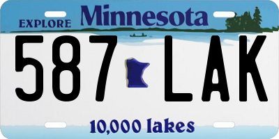 MN license plate 587LAK