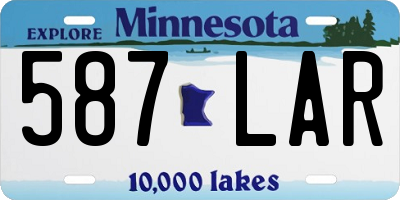MN license plate 587LAR